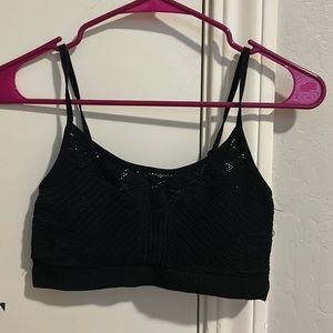 Black bralette with lace detailing (size medium)